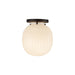 Alora Canada - One Light Semi-Flush Mount - Cherise - Matte Black/Glossy Ribbed Opal Glass- Union Lighting Luminaires Decor