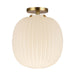 Alora Canada - One Light Semi-Flush Mount - Cherise - Brushed Gold/Glossy Ribbed Opal Glass- Union Lighting Luminaires Decor