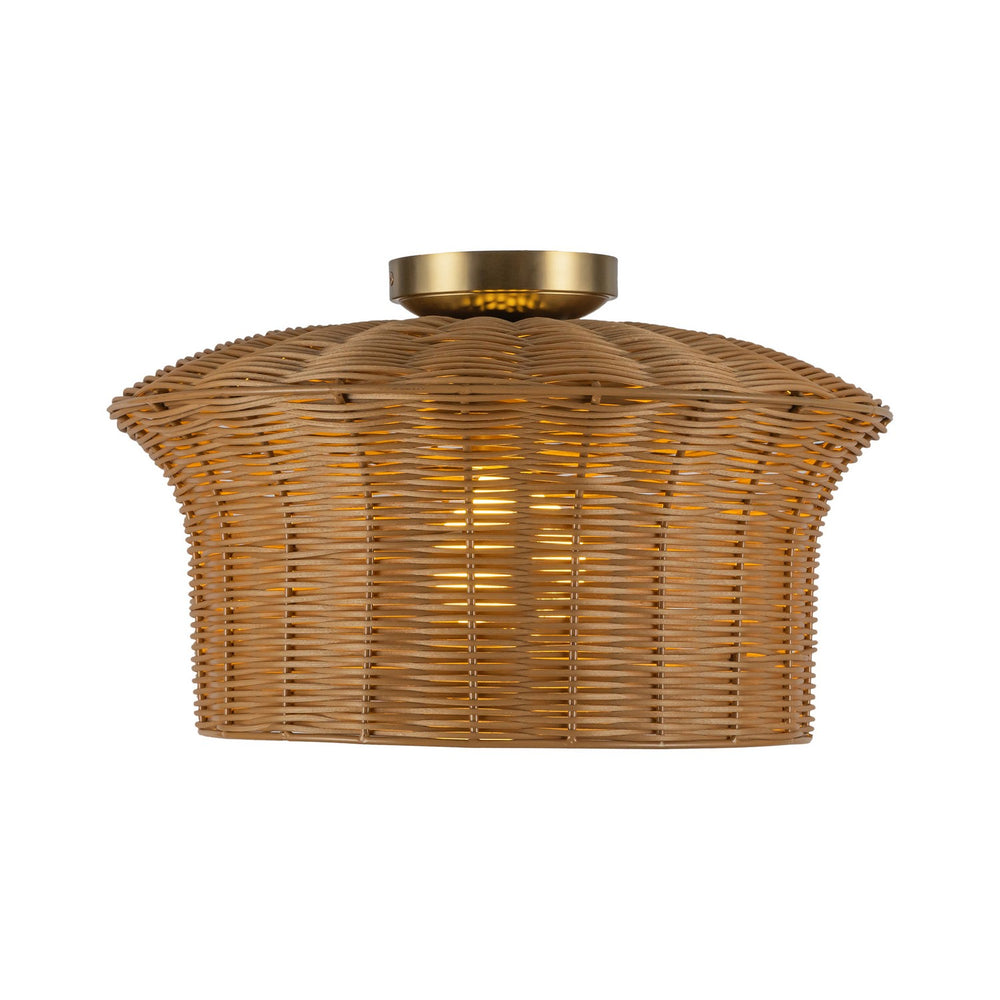 Alora Canada - One Light Semi-Flush Mount - Kai - Brushed Gold- Union Lighting Luminaires Decor