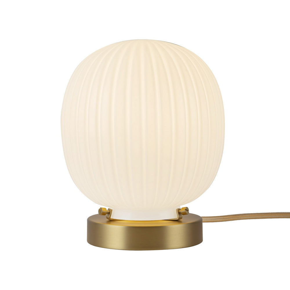Alora Canada - One Light Table Lamp - Cherise - Brushed Gold/Glossy Ribbed Opal Glass- Union Lighting Luminaires Decor