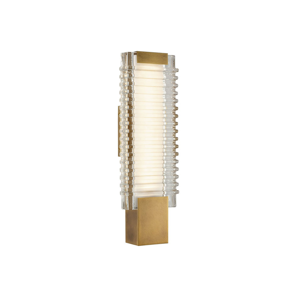 Alora Canada - LED Wall Vanity - Alai - Vintage Brass/Ribbed Glass- Union Lighting Luminaires Decor