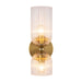 Alora Canada - Two Light Vanity - Nelly - Brushed Gold/Clear Ribbed Glass- Union Lighting Luminaires Decor