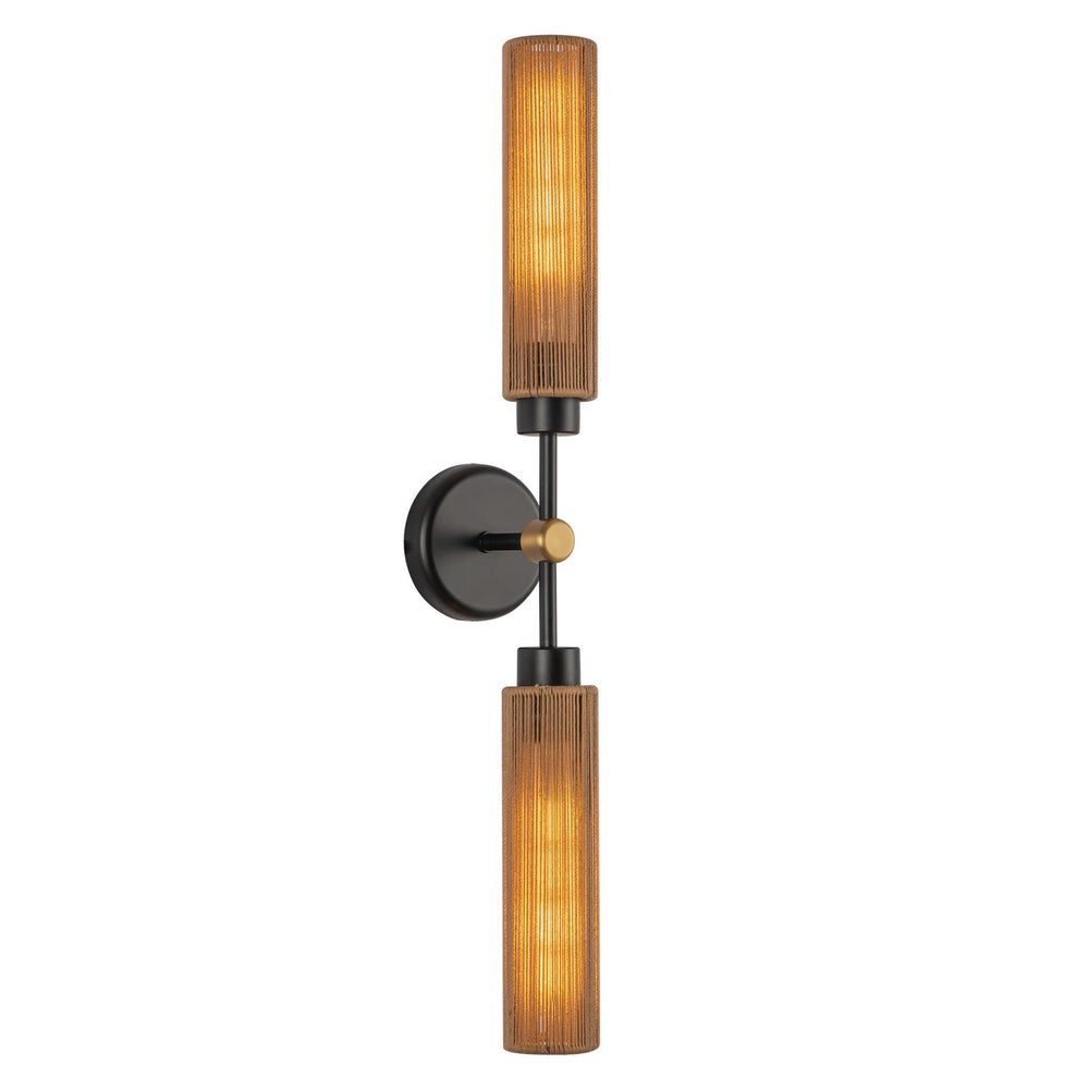 Alora Canada - Two Light Vanity - Colby - Matte Black/Tan Jute- Union Lighting Luminaires Decor