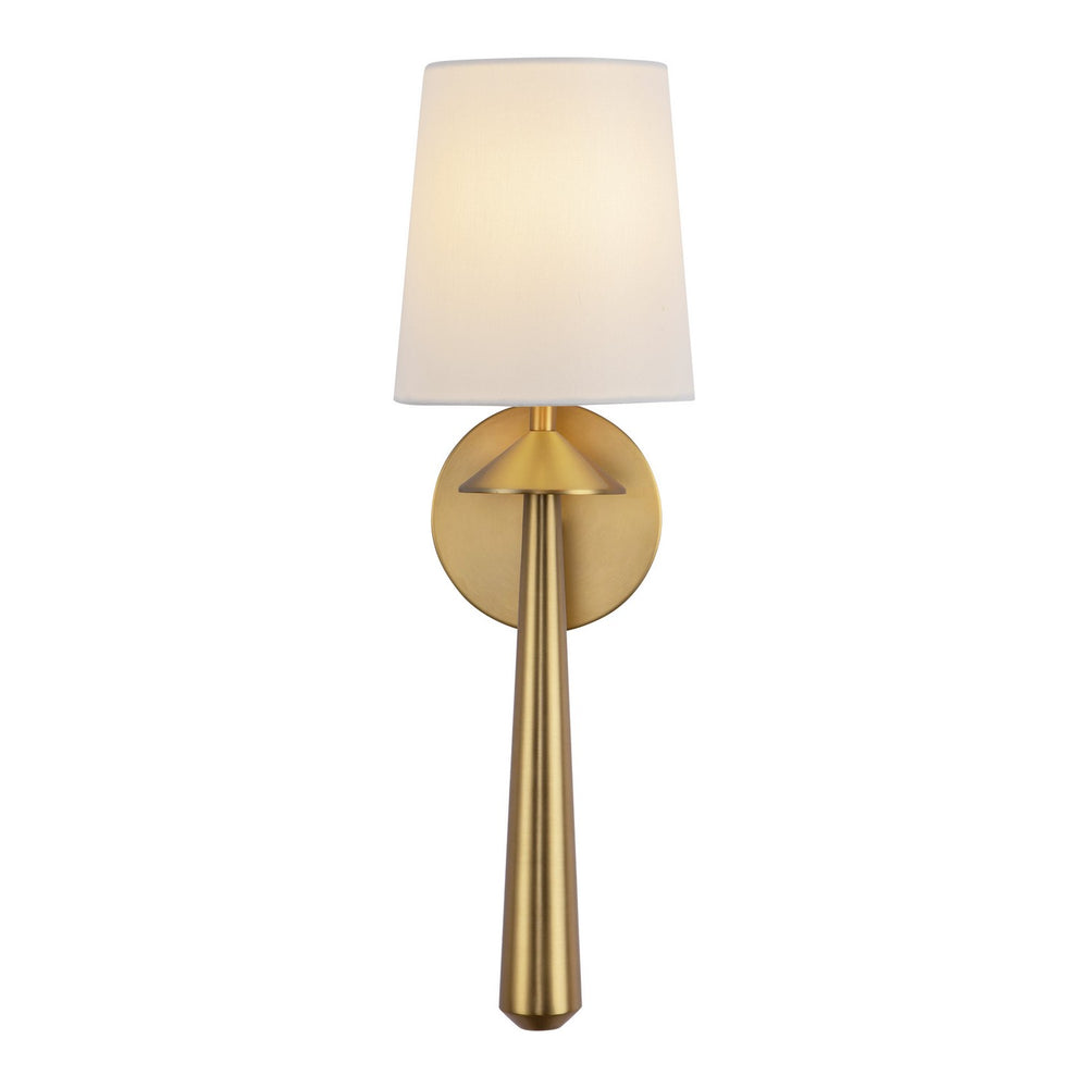 Alora Canada - One Light Vanity - Bridgette - Brushed Gold/White Linen- Union Lighting Luminaires Decor