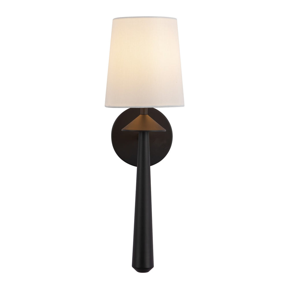 Alora Canada - One Light Vanity - Bridgette - Matte Black/White Linen- Union Lighting Luminaires Decor