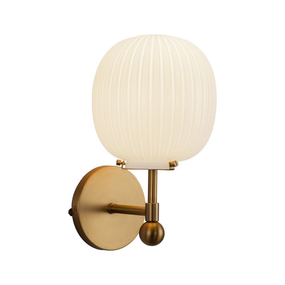 Alora Canada - One Light Vanity - Cherise - Brushed Gold/Glossy Ribbed Opal Glass- Union Lighting Luminaires Decor