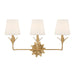 Crystorama - Three Light Bath - Broche - Antique Gold- Union Lighting Luminaires Decor