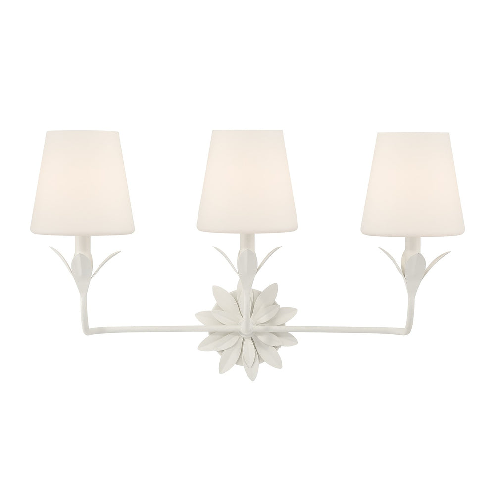 Crystorama - Three Light Bath - Broche - Matte White- Union Lighting Luminaires Decor