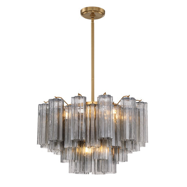 Crystorama - Nine Light Chandelier - Addis - Aged Brass- Union Lighting Luminaires Decor