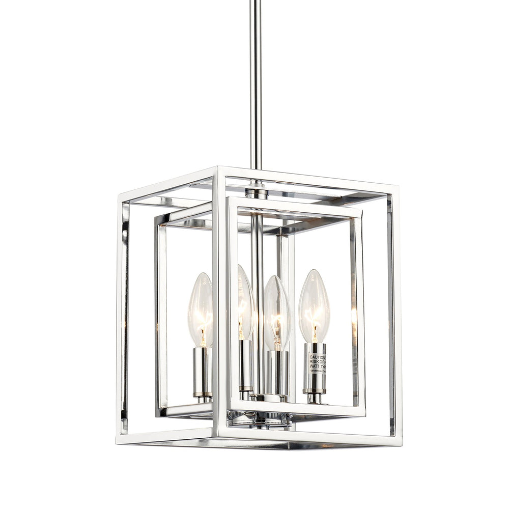 Crystorama - Four Light Pendant - Kai - Polished Chrome- Union Lighting Luminaires Decor