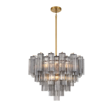 Crystorama - 12 Light Chandelier - Addis - Aged Brass- Union Lighting Luminaires Decor