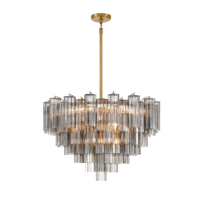 Crystorama - 16 Light Chandelier - Addis - Aged Brass- Union Lighting Luminaires Decor