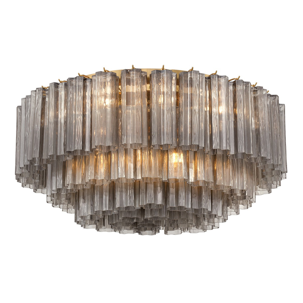 Crystorama - 16 Light Flush Mount - Addis - Aged Brass- Union Lighting Luminaires Decor