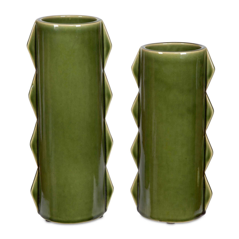 Uttermost - Vases, Set/2 - Meander - Green Ceramic- Union Lighting Luminaires Decor