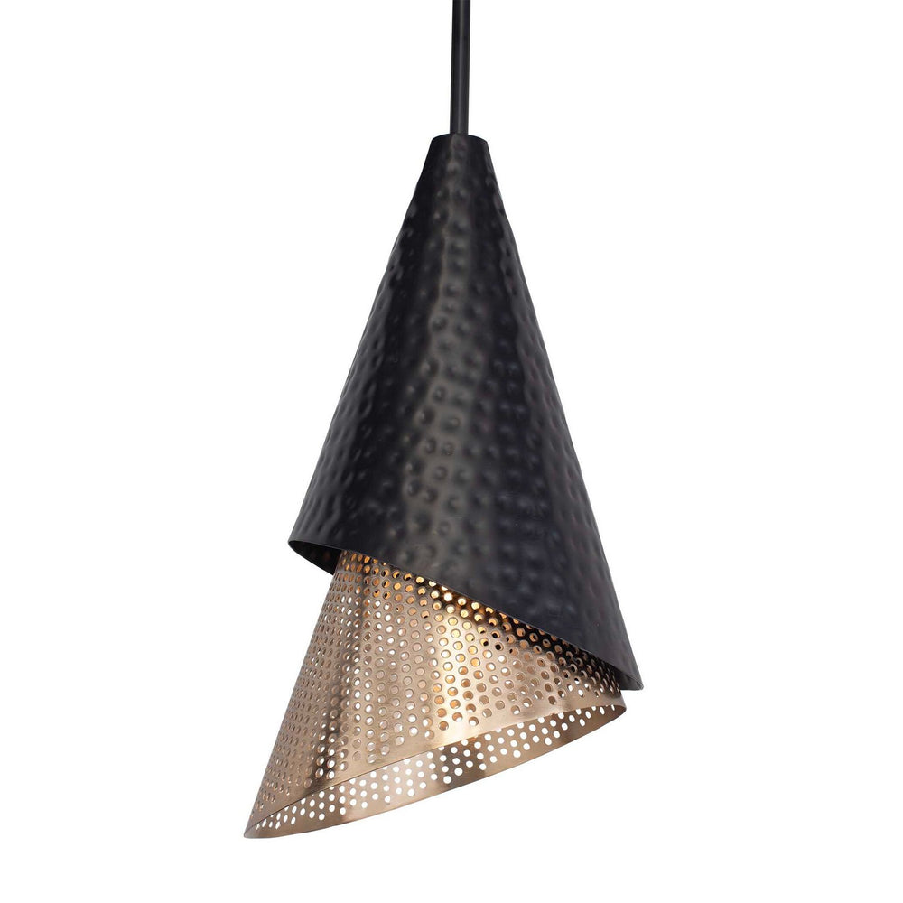 Uttermost - One Light Pendant - Apollo - Matte Black & Matte Gold- Union Lighting Luminaires Decor