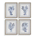 Uttermost - Framed Prints, Set/4 - Shibori Coral - Light Gray Wood- Union Lighting Luminaires Decor