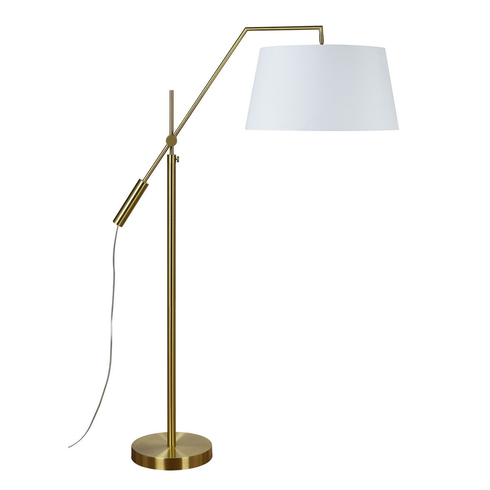 Renwil Canada - LED Floor Lamp - Claire - Satin Brass- Union Lighting Luminaires Decor