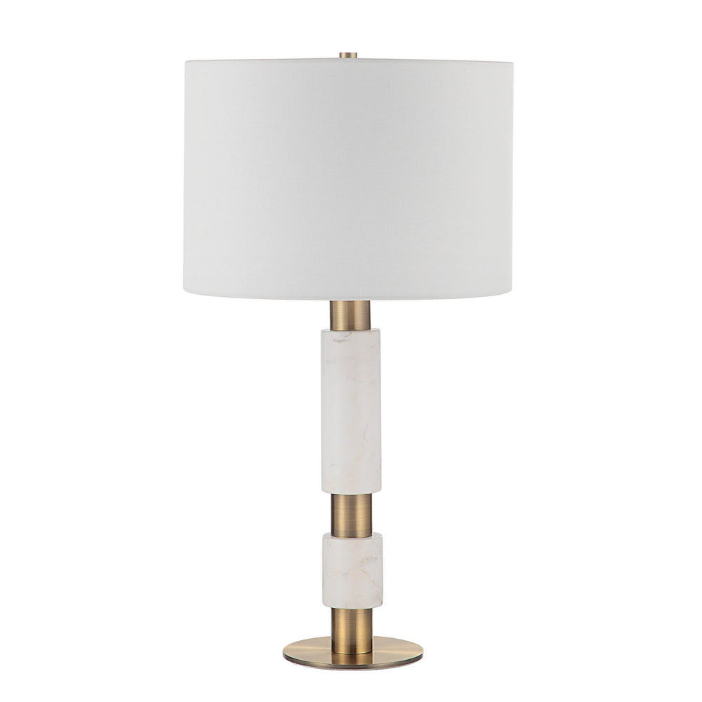 Renwil Canada - LED Table Lamp - Pirot - Honed White Antique Brushed Brass- Union Lighting Luminaires Decor