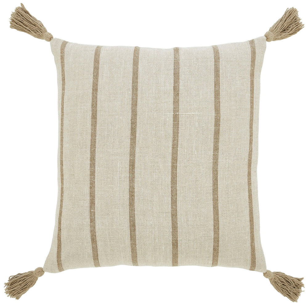 Renwil Canada - Pillow - Truden - Natural Linen / Dark Brown Linen Stripe- Union Lighting Luminaires Decor