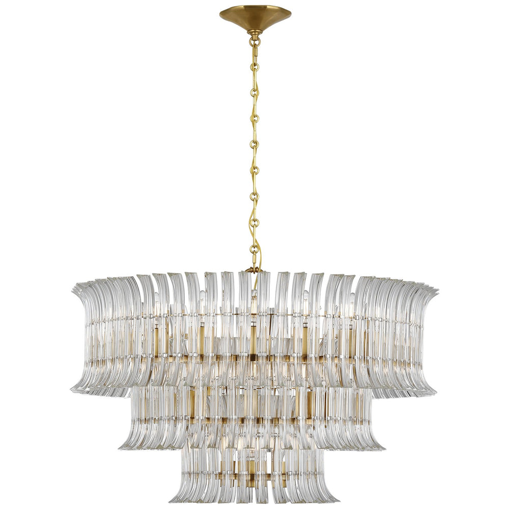 Visual Comfort Signature Canada - LED Chandelier - Rhine - Hand-Rubbed Antique Brass- Union Lighting Luminaires Decor