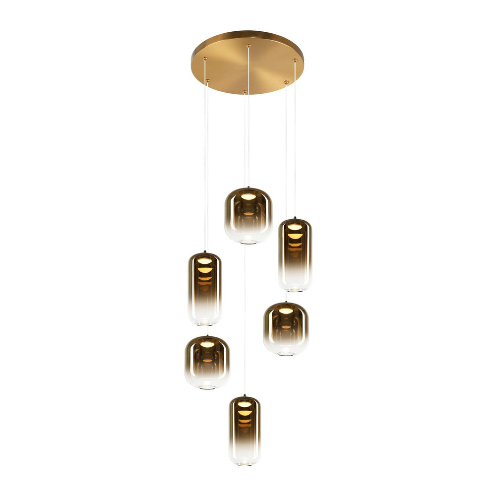 Matteo Canada - Six Light Chandelier - Refrax - Aged Gold Brass- Union Lighting Luminaires Decor