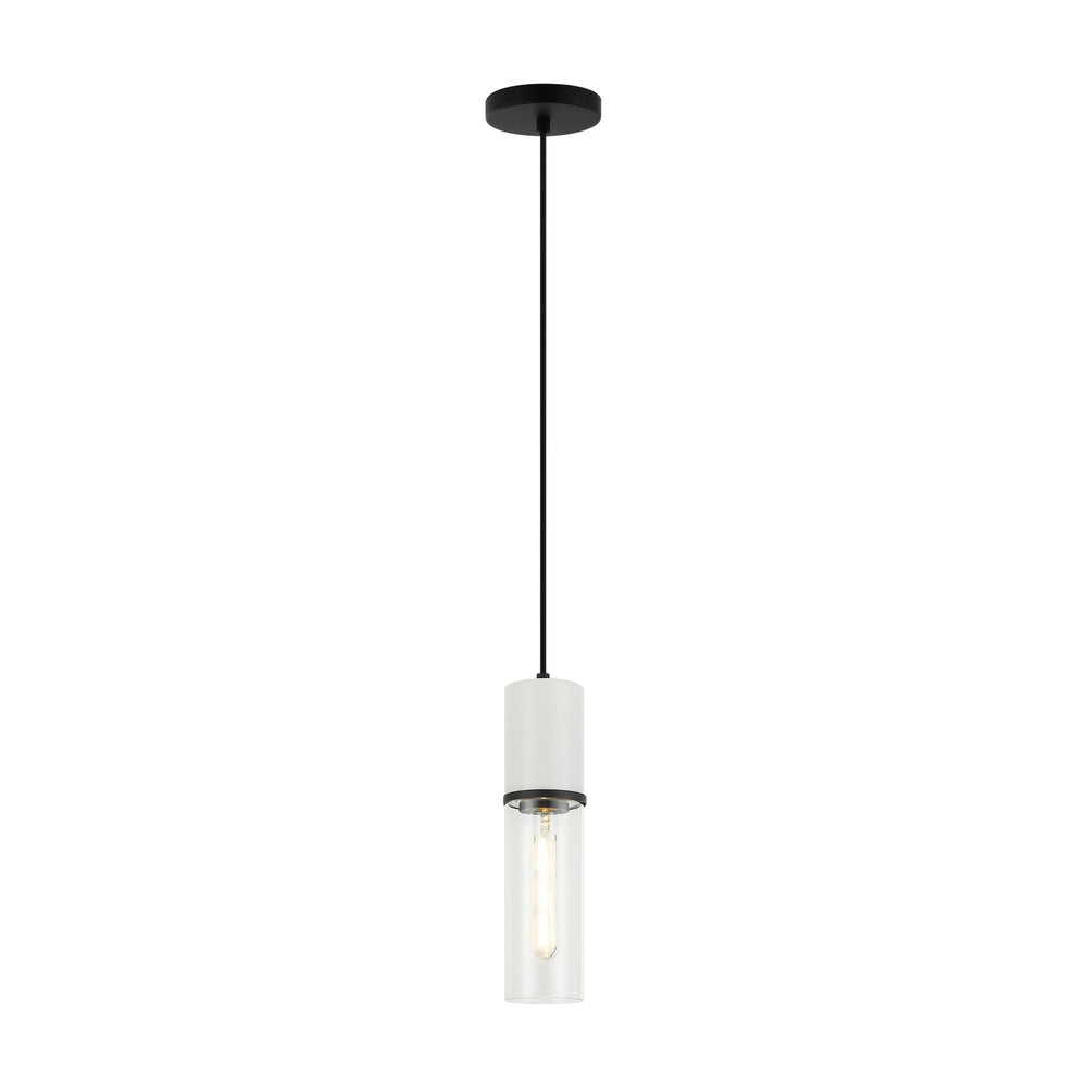 Matteo Canada - One Light Pendant - Marmor - Matte Black + White Marble- Union Lighting Luminaires Decor