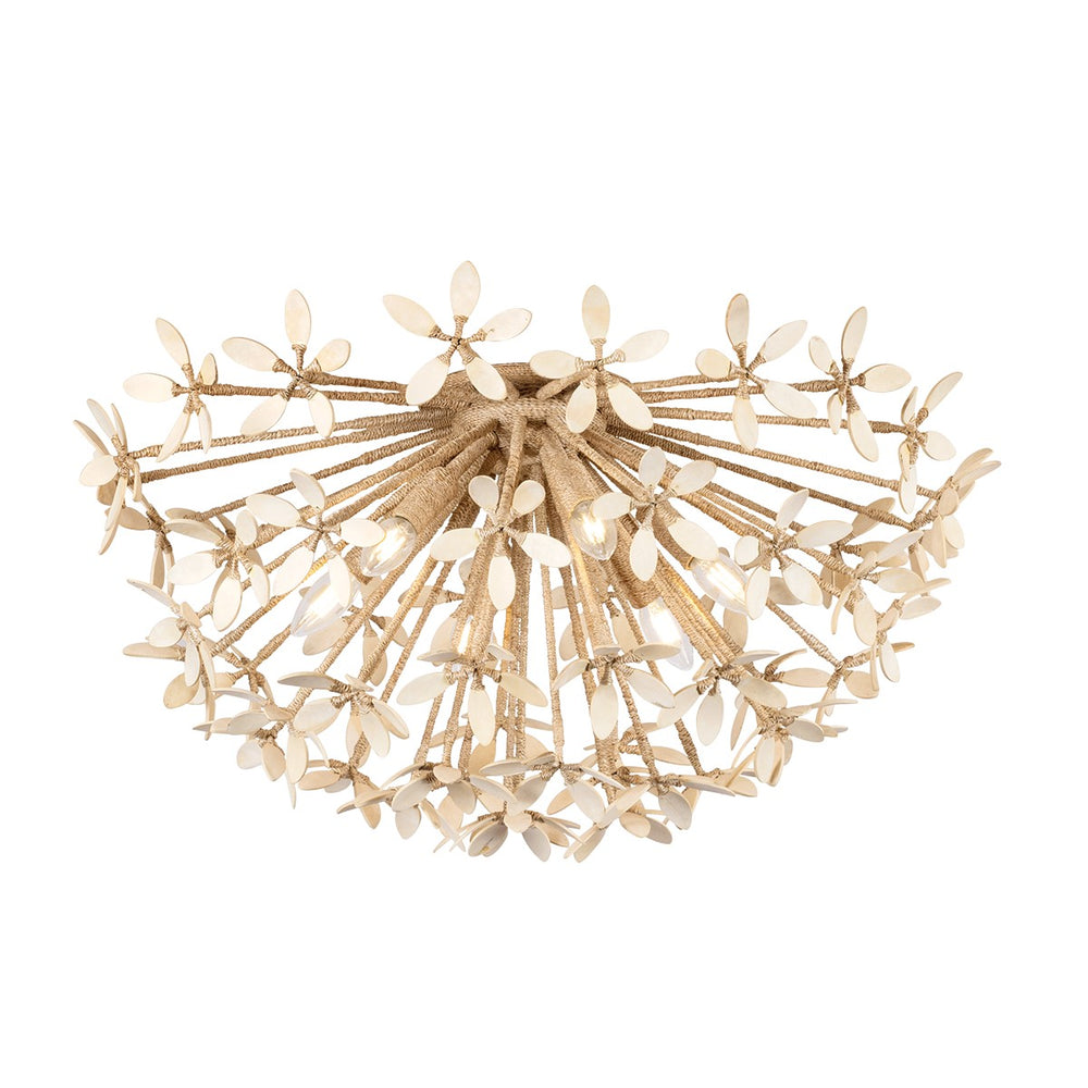Corbett Lighting Canada - Six Light Semi Flush Mount - Corfu - Ivory Coco- Union Lighting Luminaires Decor