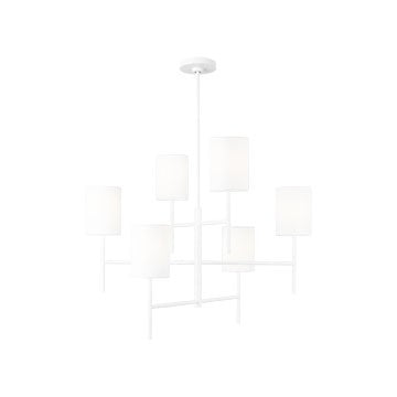 Visual Comfort Studio Canada - Six Light Chandelier - Key - Matte White- Union Lighting Luminaires Decor