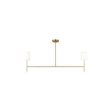 Visual Comfort Studio Canada - Two Light Linear Chandelier - Key - Burnished Brass- Union Lighting Luminaires Decor