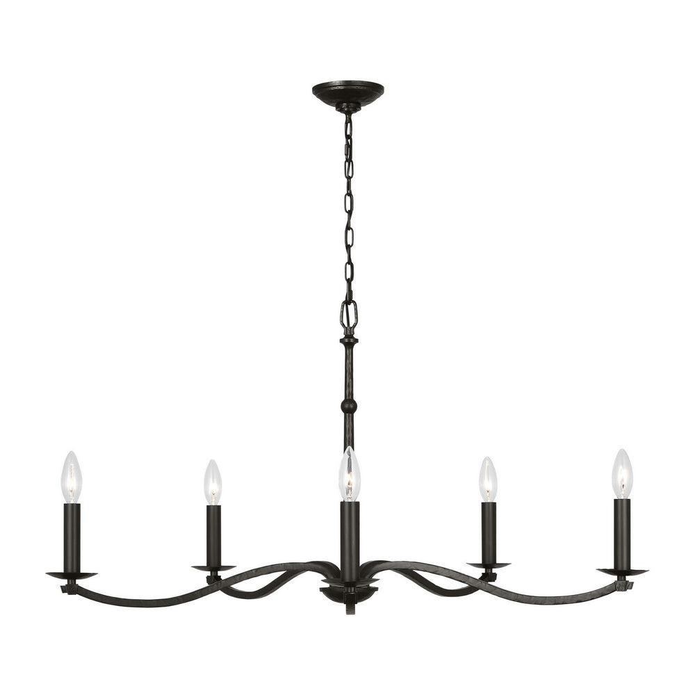 Visual Comfort Studio Canada - Five Light Chandelier - Wellen - Aged Iron- Union Lighting Luminaires Decor