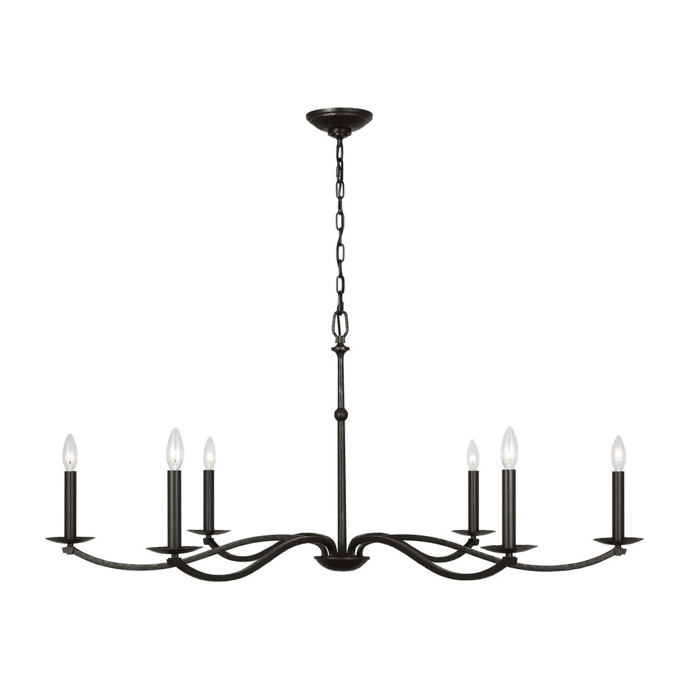 Visual Comfort Studio Canada - Six Light Chandelier - Wellen - Aged Iron- Union Lighting Luminaires Decor