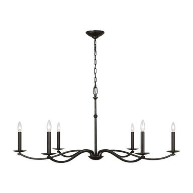 Visual Comfort Studio Canada - Six Light Chandelier - Wellen - Aged Iron- Union Lighting Luminaires Decor