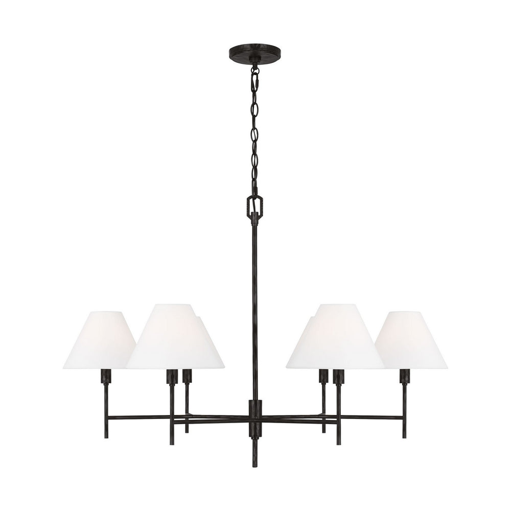 Visual Comfort Studio Canada - Six Light Chandelier - Ridgewood - Aged Iron- Union Lighting Luminaires Decor