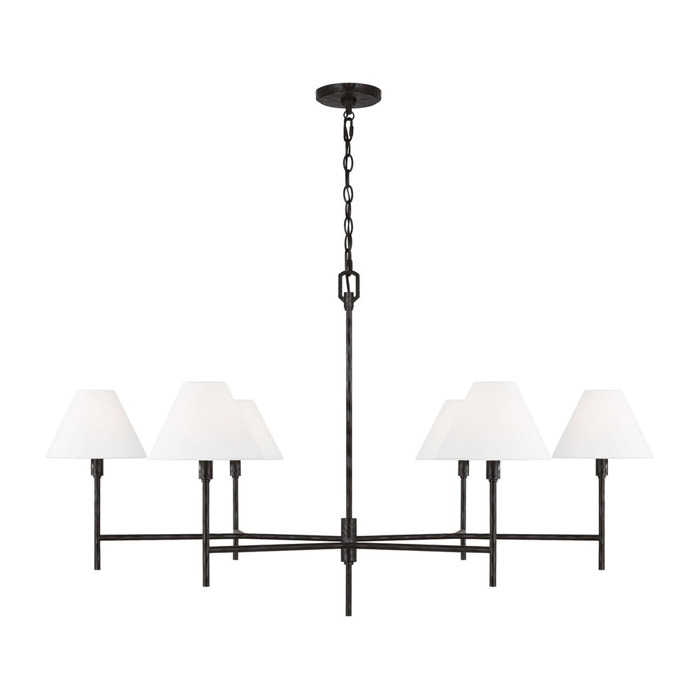 Visual Comfort Studio Canada - Six Light Chandelier - Ridgewood - Aged Iron- Union Lighting Luminaires Decor