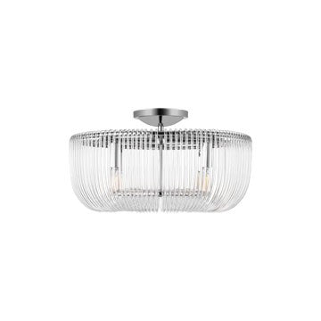 Visual Comfort Studio Canada - Four Light Flush Mount - Pierce - Polished Nickel- Union Lighting Luminaires Decor