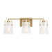 Visual Comfort Studio Canada - Three Light Vanity - Crofton - Satin Brass- Union Lighting Luminaires Decor