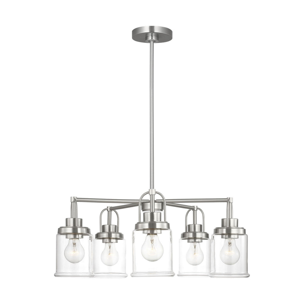 Visual Comfort Studio Canada - Five Light Chandelier - Anders - Brushed Nickel- Union Lighting Luminaires Decor