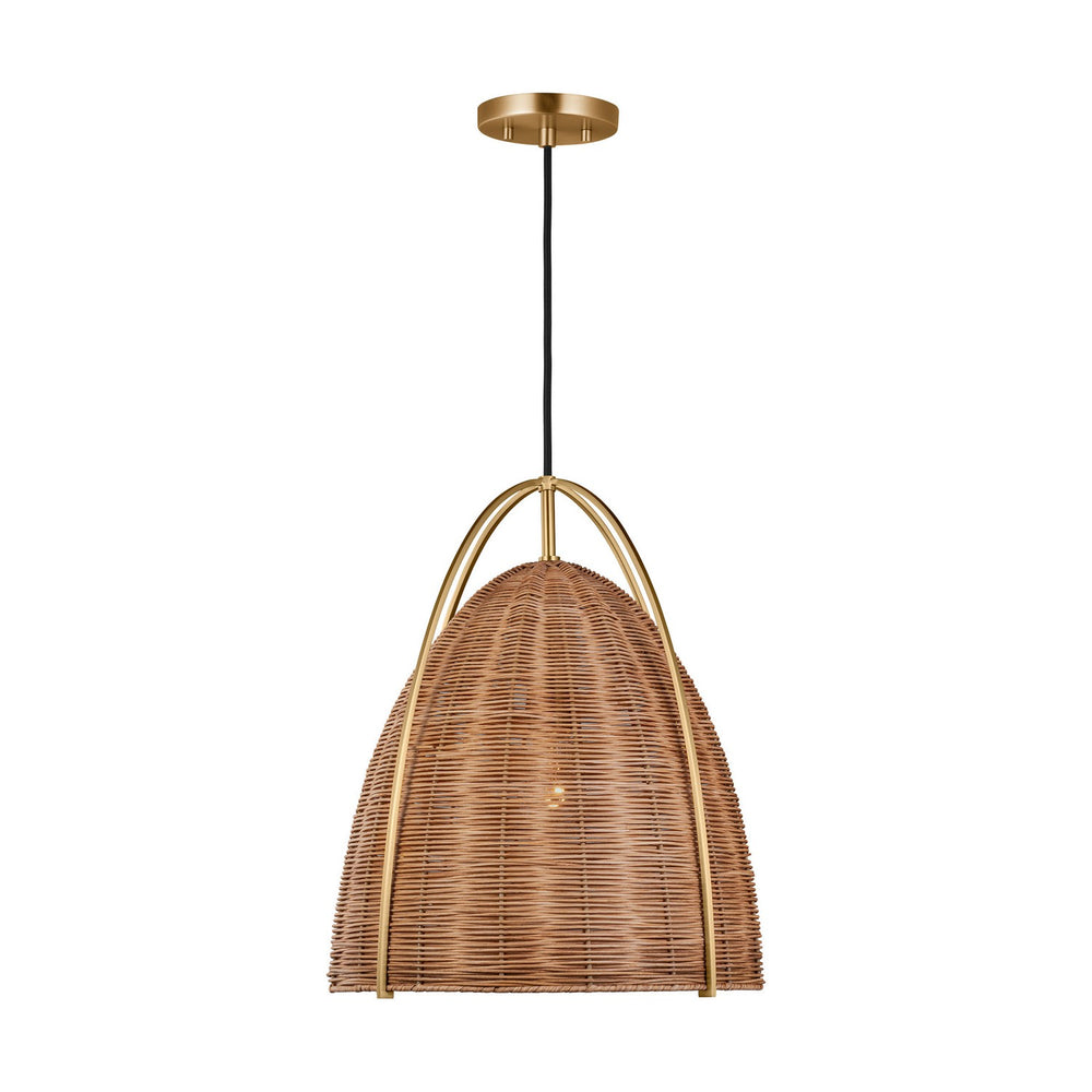 Visual Comfort Studio Canada - One Light Pendant - Norman - Blonde Rattan- Union Lighting Luminaires Decor