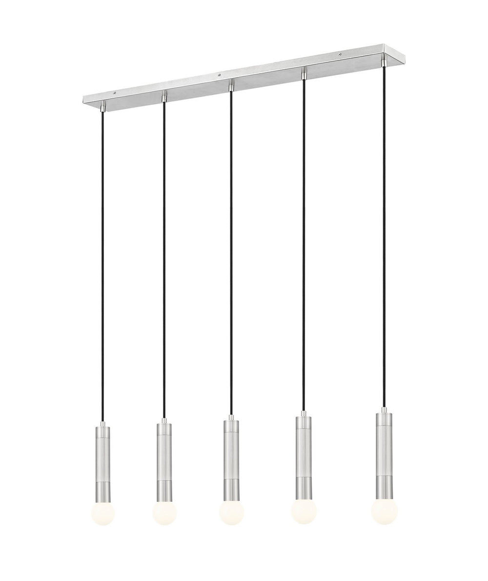 Z-Lite Canada - Five Light Linear Chandelier - Stari - Brushed Nickel- Union Lighting Luminaires Decor