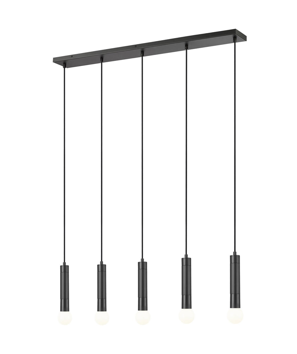 Z-Lite Canada - Five Light Linear Chandelier - Stari - Matte Black- Union Lighting Luminaires Decor