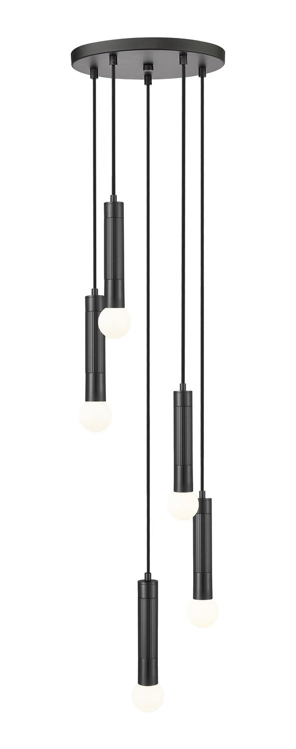 Z-Lite Canada - Five Light Chandelier - Stari - Matte Black- Union Lighting Luminaires Decor