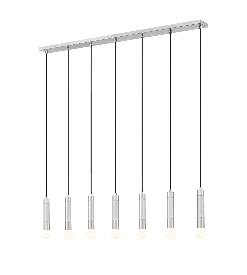 Z-Lite Canada - Seven Light Linear Chandelier - Stari - Brushed Nickel- Union Lighting Luminaires Decor