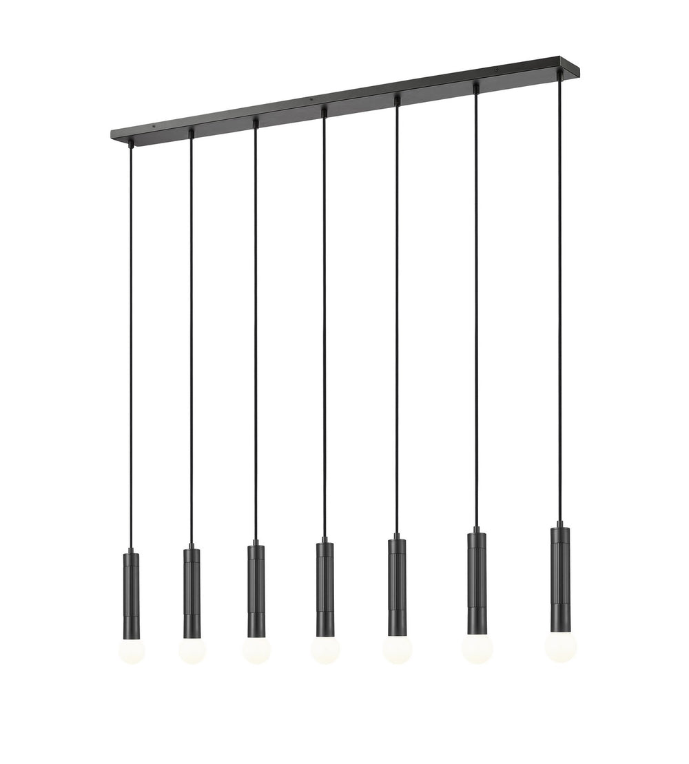 Z-Lite Canada - Seven Light Linear Chandelier - Stari - Matte Black- Union Lighting Luminaires Decor