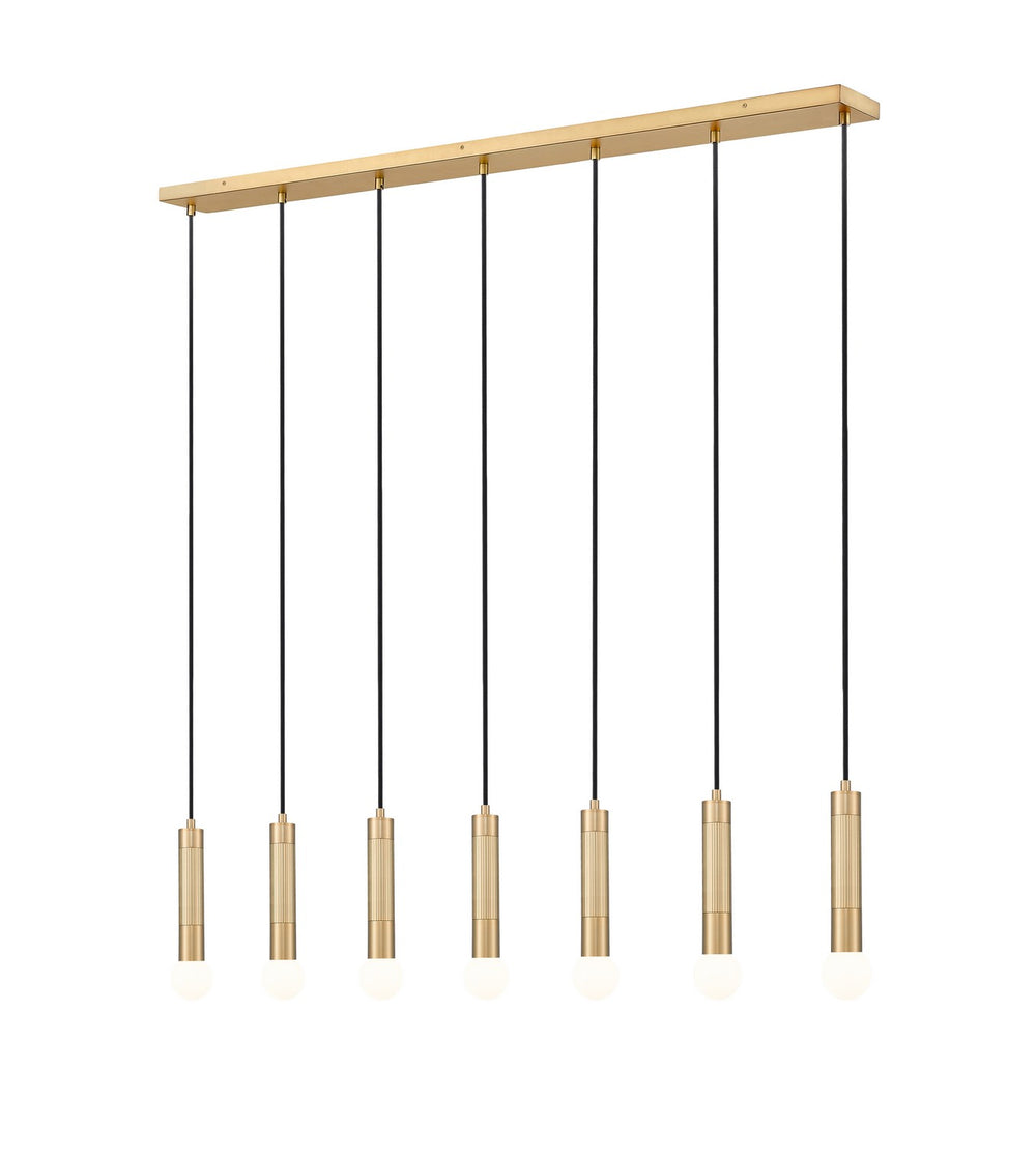 Z-Lite Canada - Seven Light Linear Chandelier - Stari - Modern Gold- Union Lighting Luminaires Decor