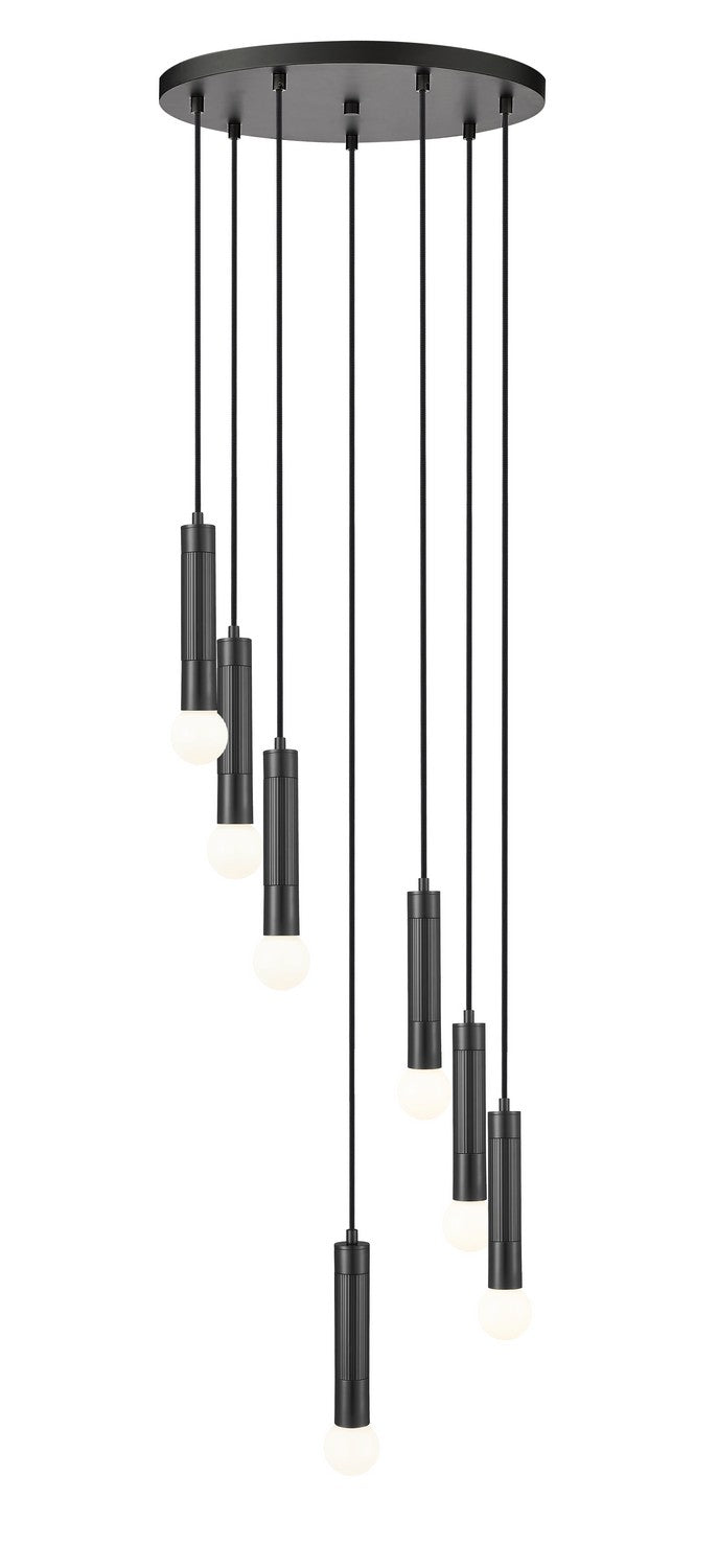 Z-Lite Canada - Seven Light Chandelier - Stari - Matte Black- Union Lighting Luminaires Decor