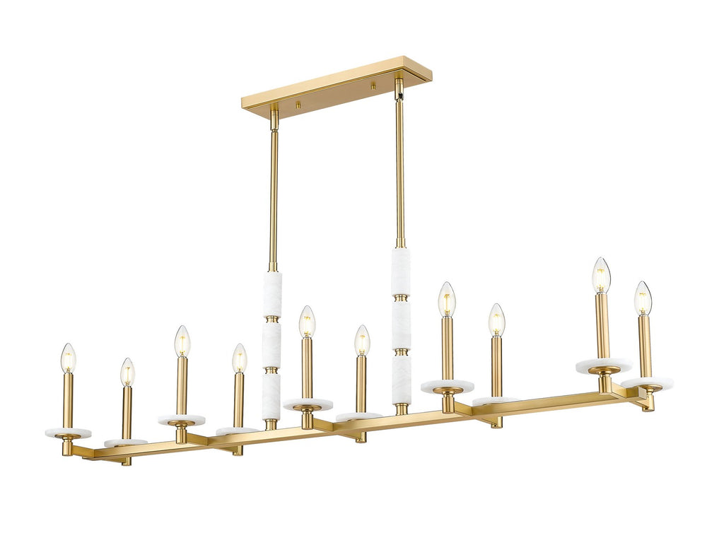 Z-Lite Canada - Ten Light Linear Chandelier - Kaden - Modern Gold- Union Lighting Luminaires Decor