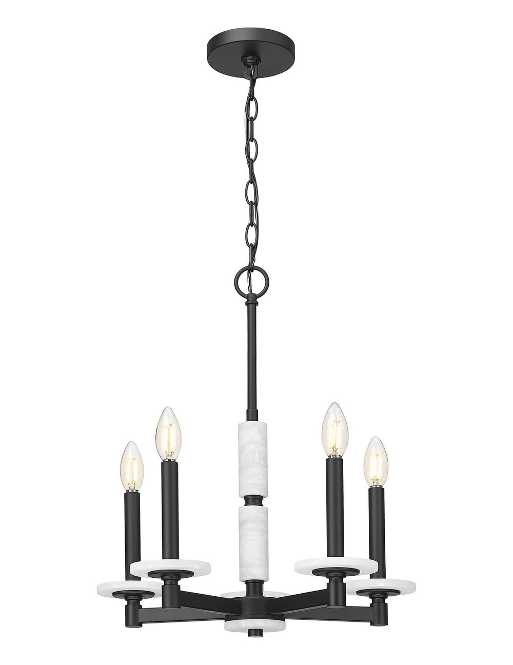 Z-Lite Canada - Five Light Chandelier - Kaden - Matte Black- Union Lighting Luminaires Decor