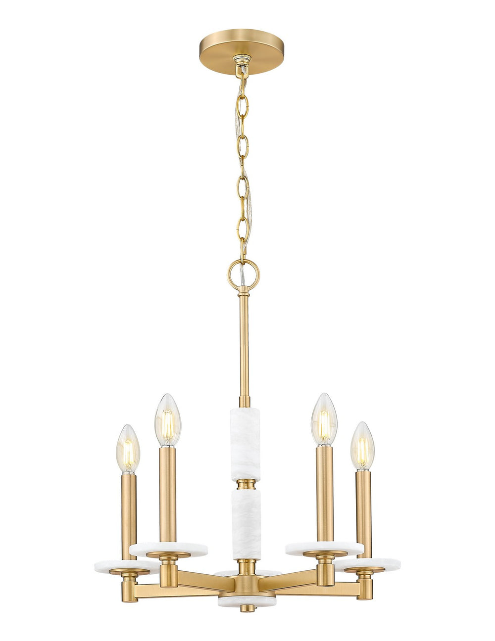 Z-Lite Canada - Five Light Chandelier - Kaden - Modern Gold- Union Lighting Luminaires Decor