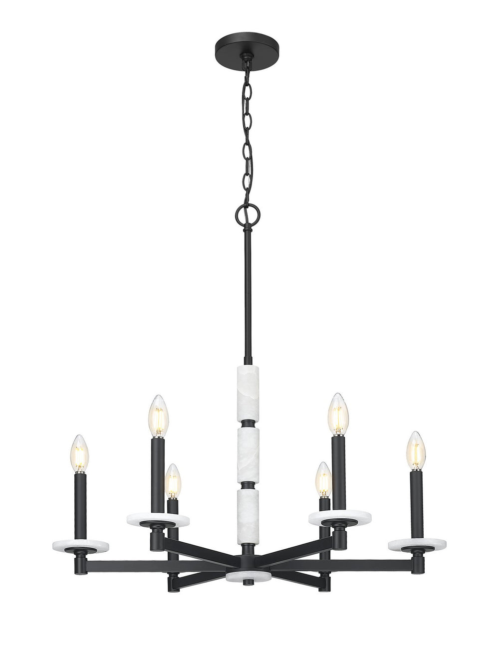 Z-Lite Canada - Six Light Chandelier - Kaden - Matte Black- Union Lighting Luminaires Decor