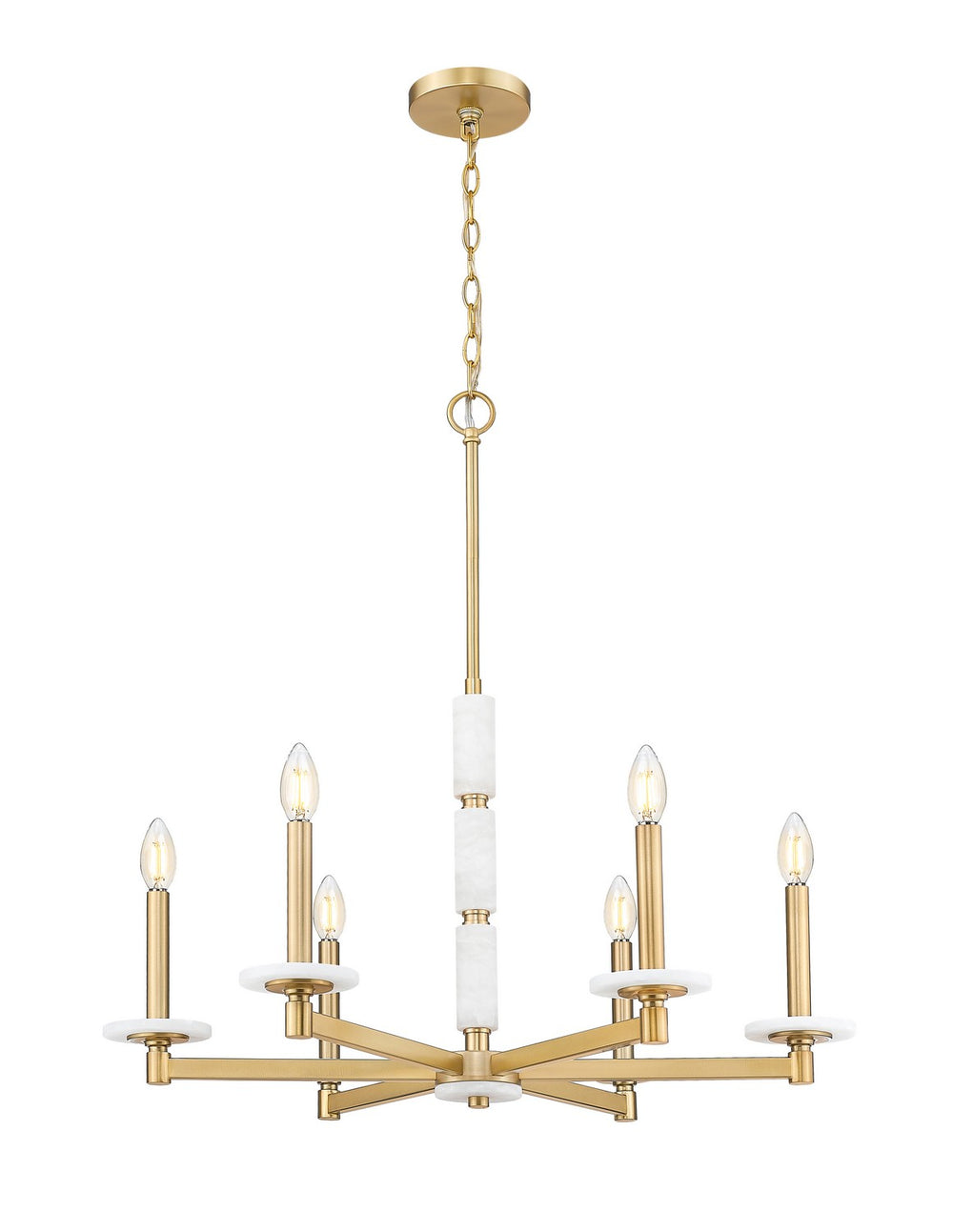 Z-Lite Canada - Six Light Chandelier - Kaden - Modern Gold- Union Lighting Luminaires Decor